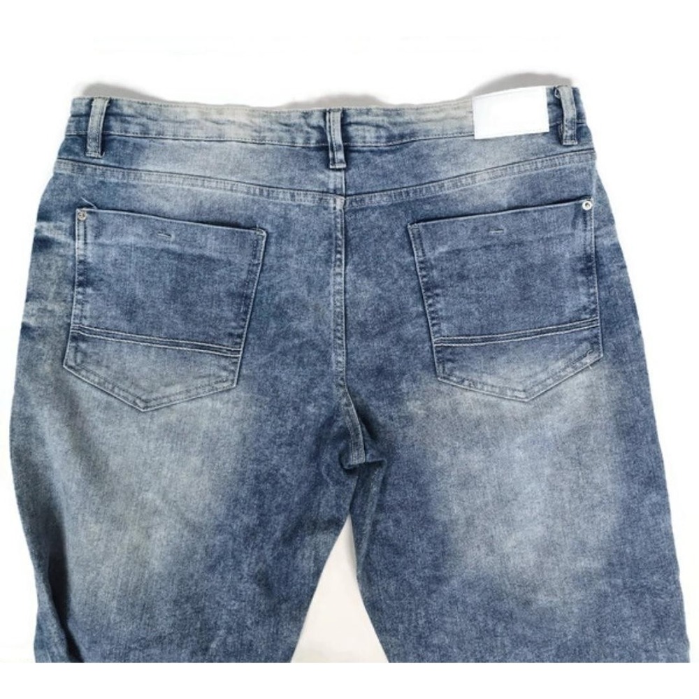 Southpole Jeans Mens 38x32 Acid Wash Skinny Fit Denim Distressed Pants Blue